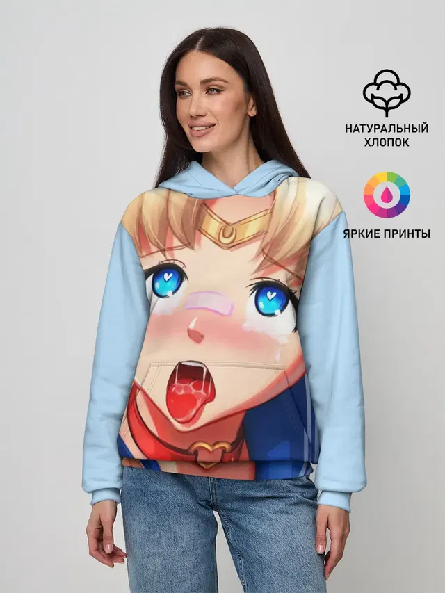 Женское худи с принтом «Sailor Moon Ahegao»