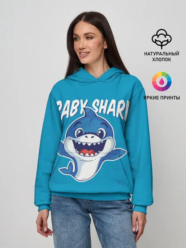 Женское худи с принтом «Другие — Baby Shark»