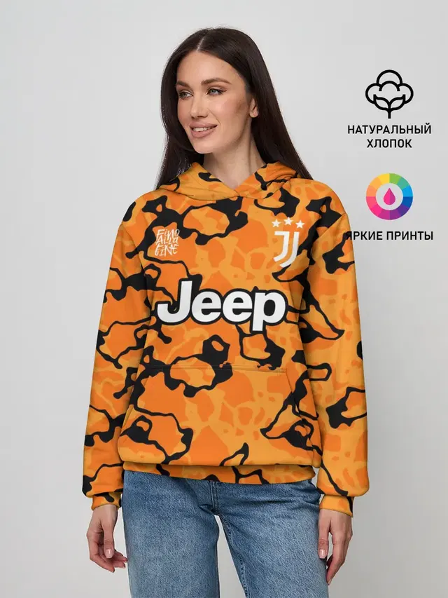 Женское худи с принтом «Ювентус — JUVENTUS резервная 20/21»