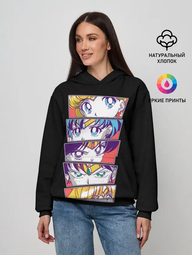 Женское худи с принтом «Sailor Scouts»