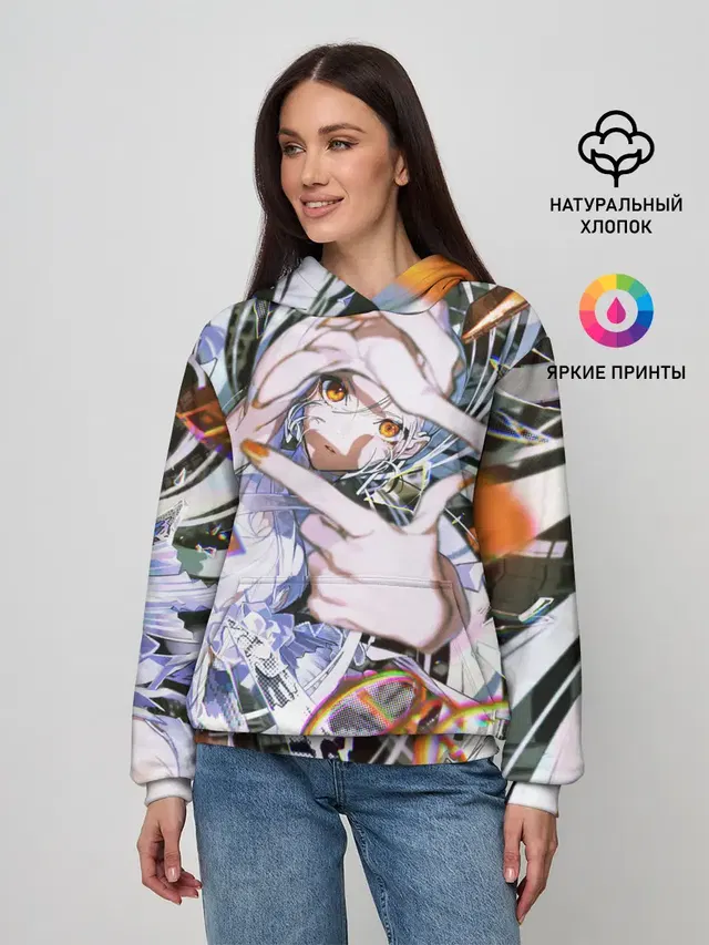 Женское худи с принтом «Anime girl art»
