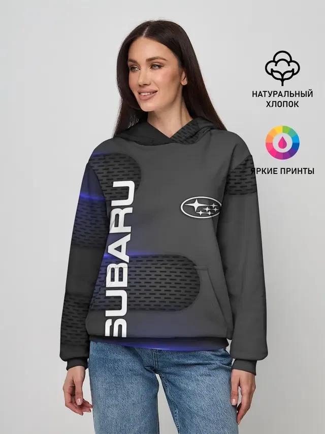 Женское худи с принтом «Subaru»