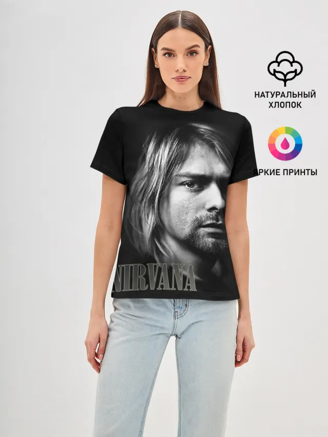 Женская базовая футболка с принтом «Nirvana»