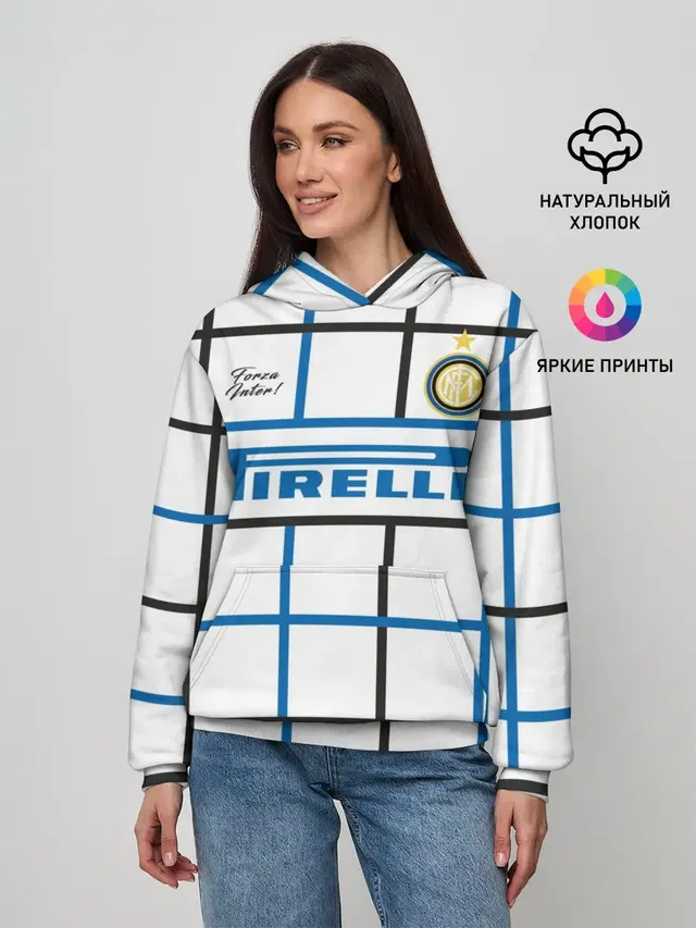 Женское худи с принтом «Интер — INTER выездная 20/21»