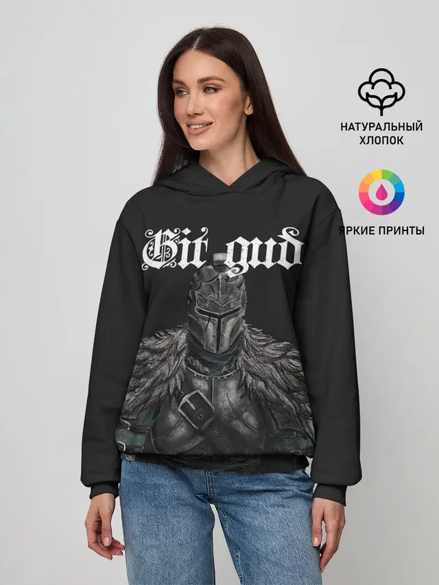 Женское худи с принтом «Git gud»