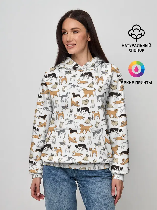 Узор собаки много