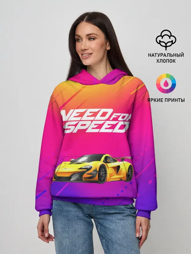 Женское худи с принтом «Need FO Speed»
