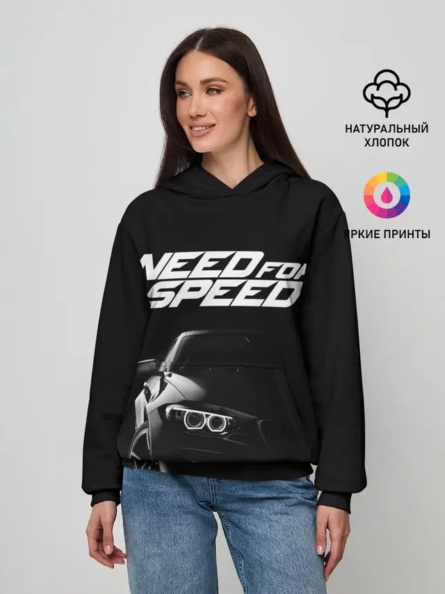 Женское худи с принтом «Car — NEED FOR SPEED»