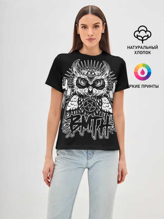 Женская базовая футболка с принтом «Owl»