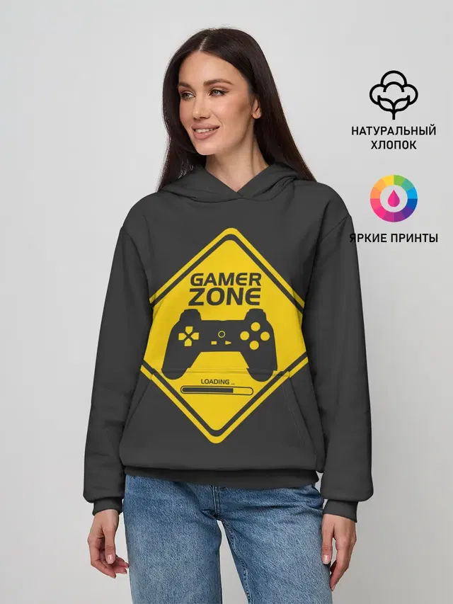 Женское худи с принтом «Gamer zone»