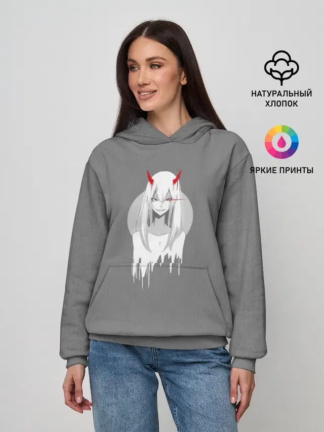 Женское худи с принтом «Убийца Напарников Zero Two»