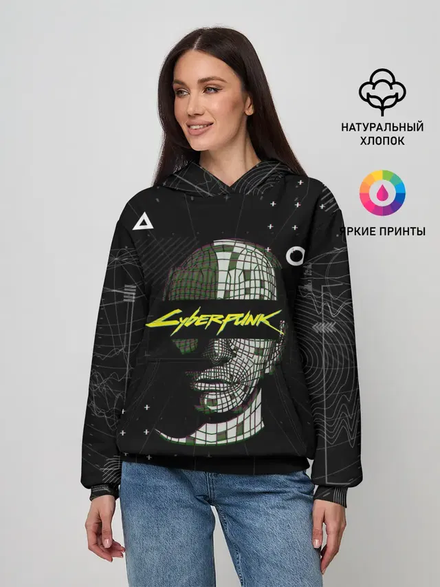 Женское худи с принтом «Cyberpunk 2077»