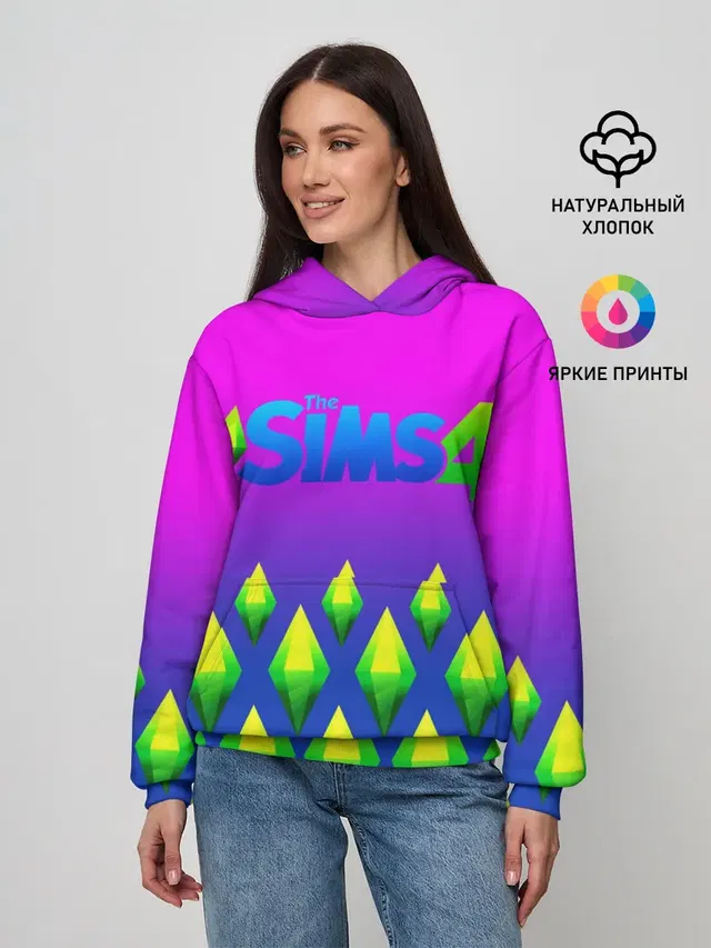 Женское худи с принтом «The Sims — THE SIMS 4»