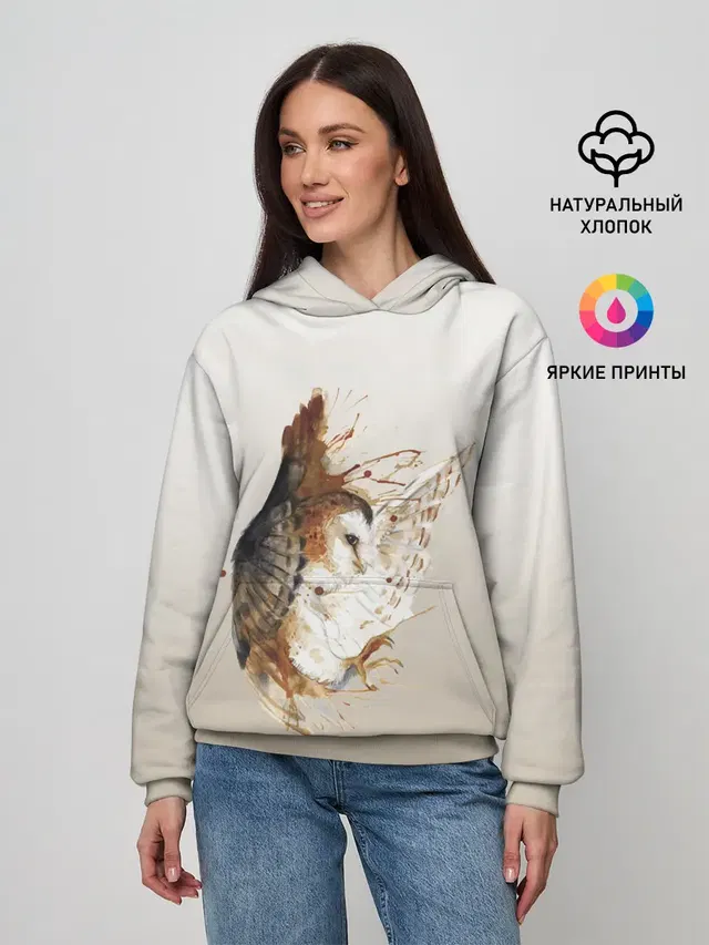 летящая сова рисунок