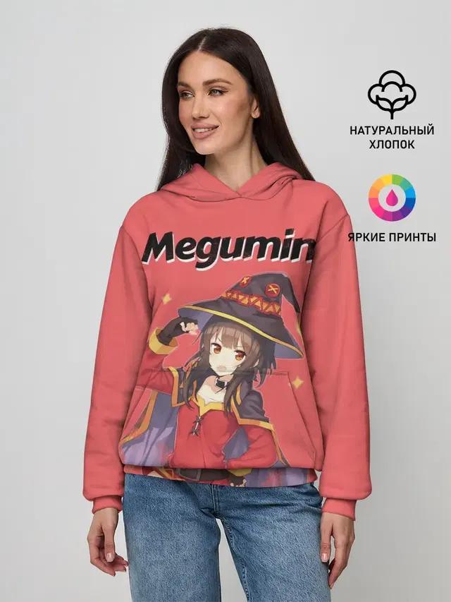 Женское худи с принтом «Коносуба — Megumin показывает силу»