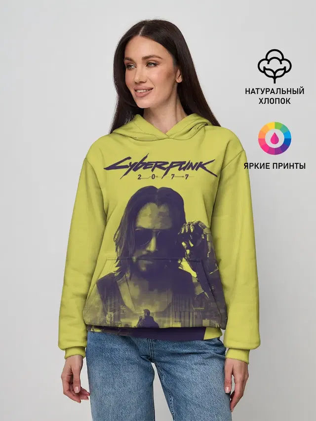 Женское худи с принтом «Cyberpunk 2077»