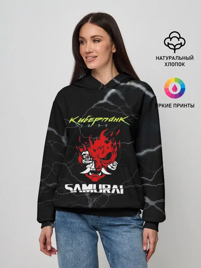 Женское худи с принтом «Cyberpunk 2077»