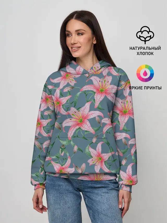 Лилии на сером фоне