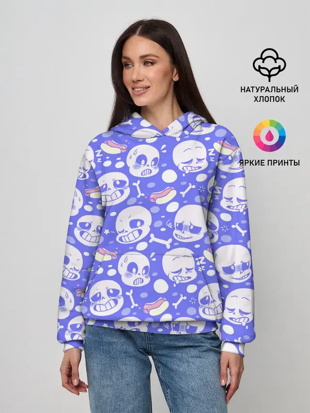 Женское худи с принтом «Skull»