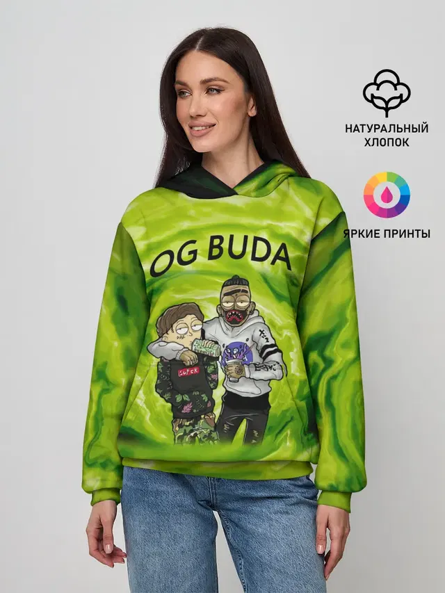 Женское худи с принтом «OG Buda — Репер - OG Buda»