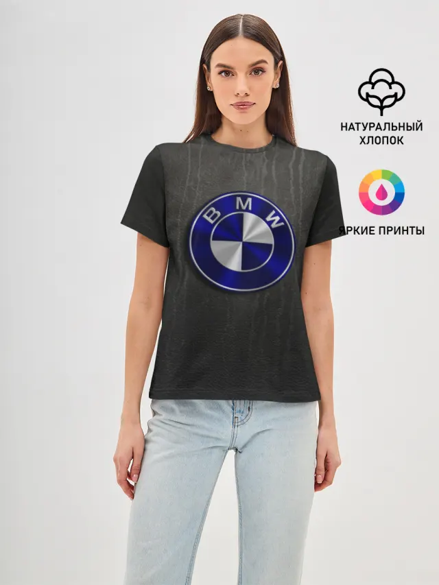 Женская базовая футболка с принтом «BMW»