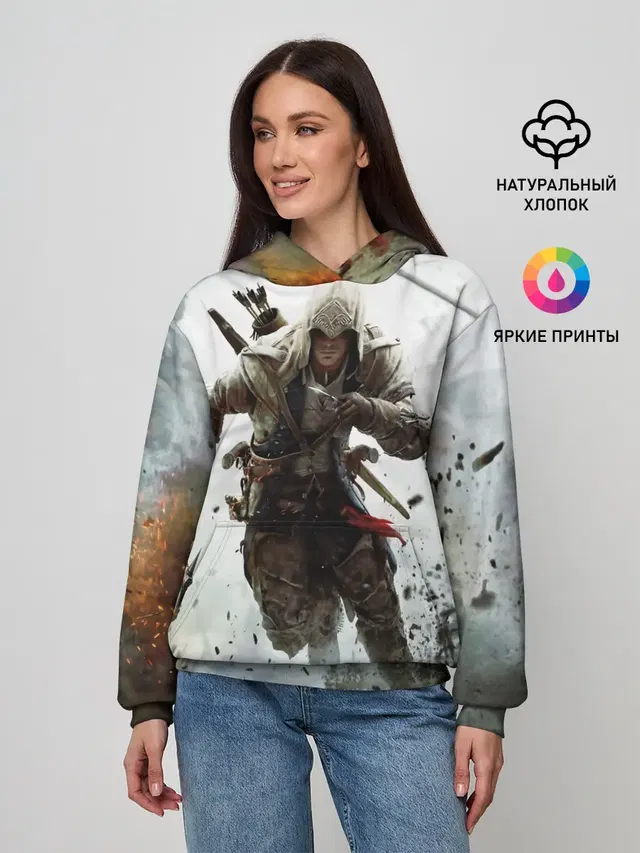 Женское худи с принтом «ASSASSINS CREED — Assassin’s Creed 3»