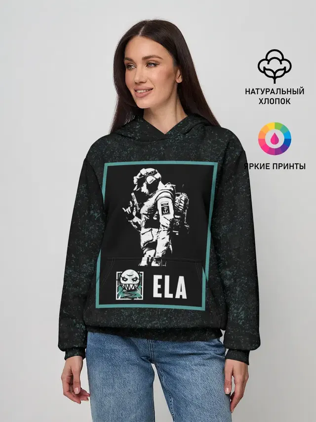 Женское худи с принтом «Ela»