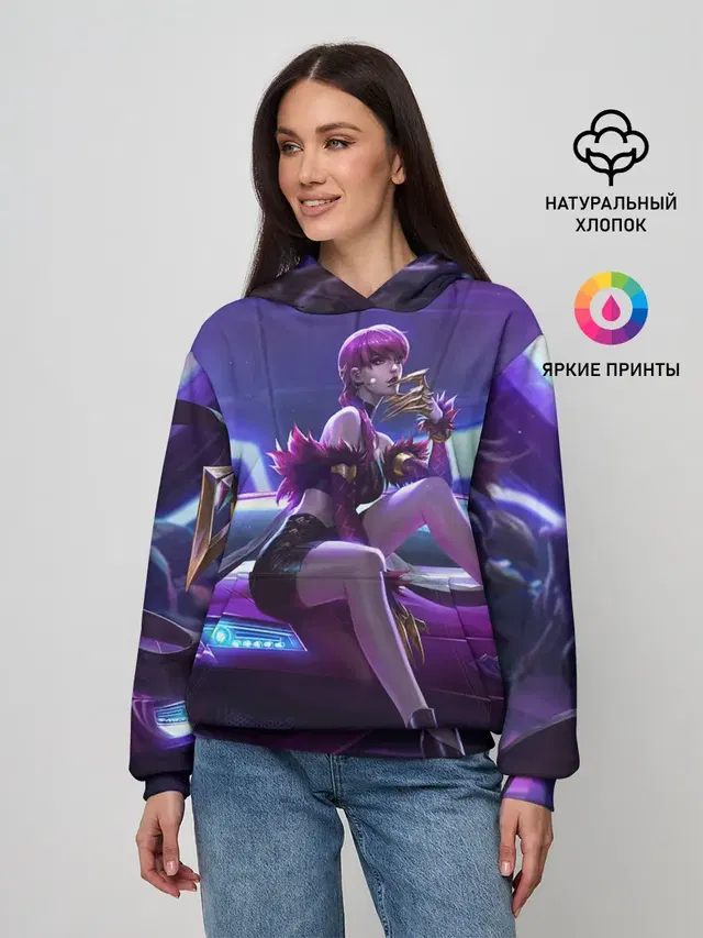 Женское худи с принтом «Лига Легенд — KDA Evelyn»