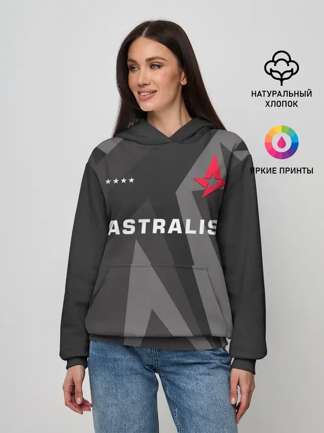 Женское худи с принтом «Counter-Strike — Astralis - Jersey Pro»