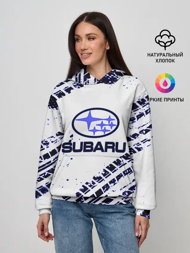 Женское худи с принтом «Subaru»