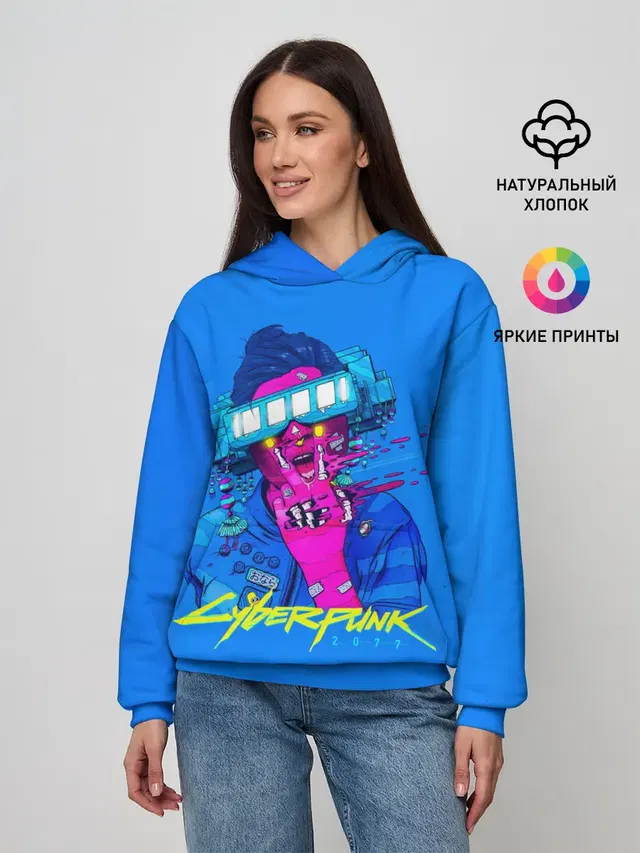Женское худи с принтом «Cyberpunk 2077»