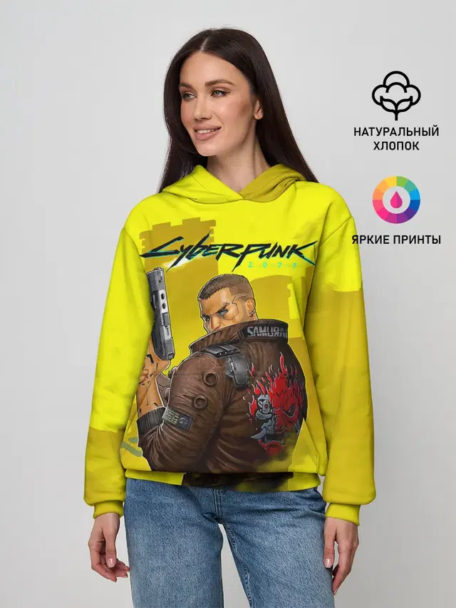 Женское худи с принтом «Cyberpunk 2077»