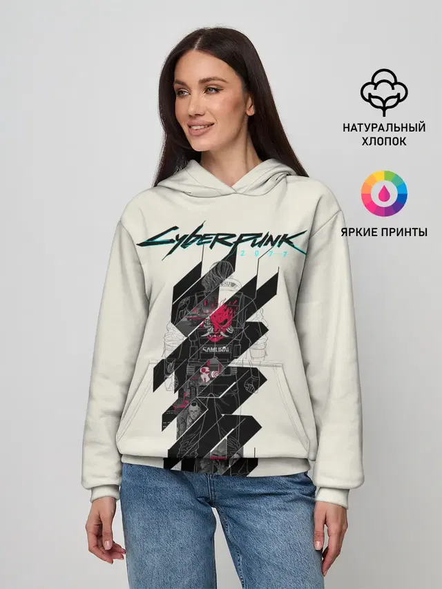 Женское худи с принтом «Cyberpunk 2077»