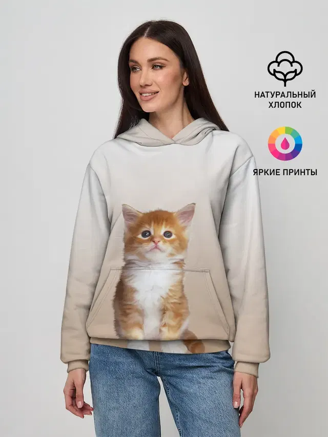 бело-рыжий котенок реализм
