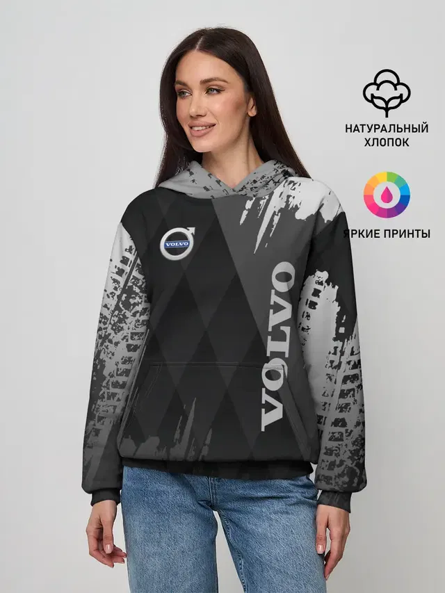 Женское худи с принтом «Volvo»
