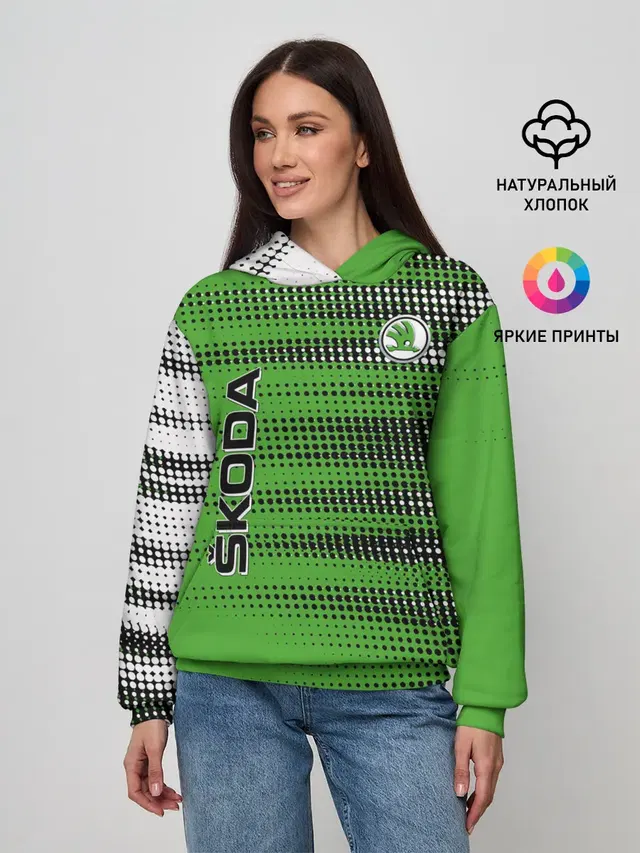 Женское худи с принтом «Skoda»
