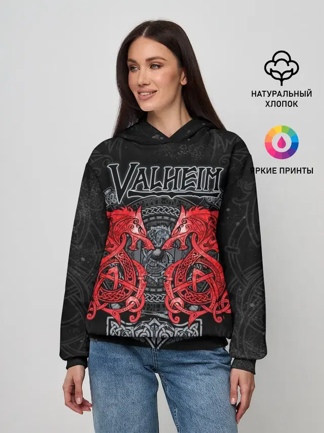 Женское худи с принтом «Valheim»