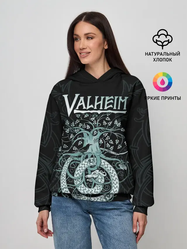 Женское худи с принтом «Valheim»