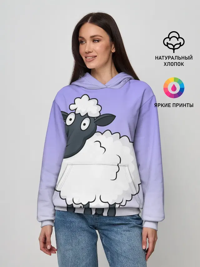 Нарисованный милый барашек