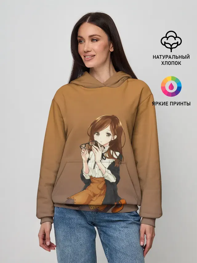 анимешная девочка очки офис