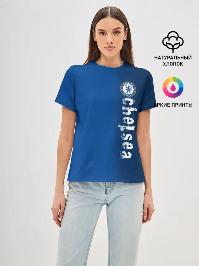Женская базовая футболка с принтом «Chelsea Uniform»