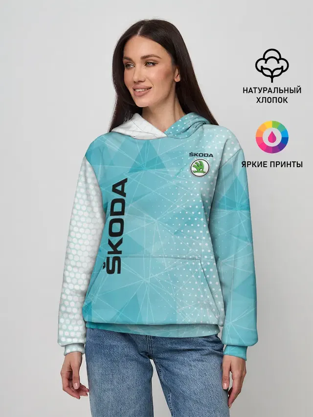 Женское худи с принтом «Skoda»