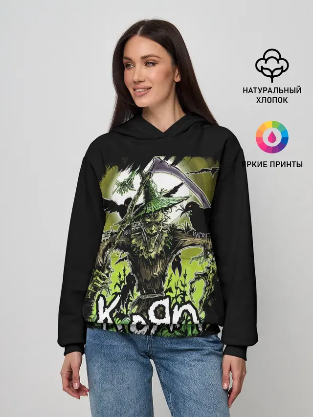Женское худи с принтом «KoЯn»