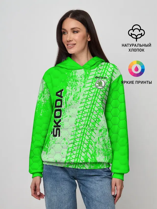 Женское худи с принтом «Skoda»