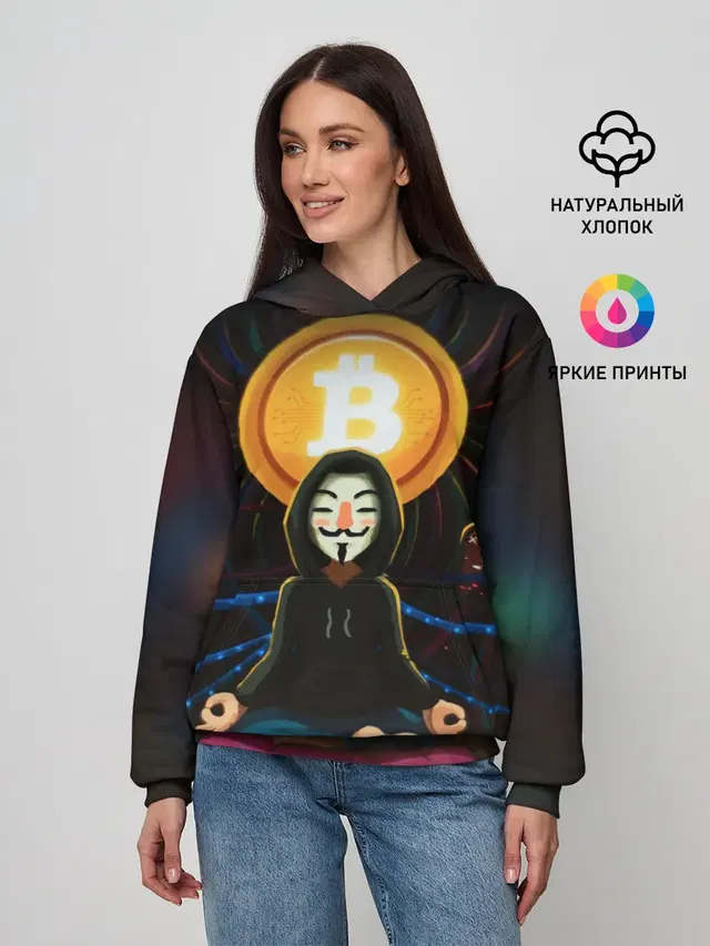 Женское худи с принтом «Другие — БИТКОИН — BITCOIN»