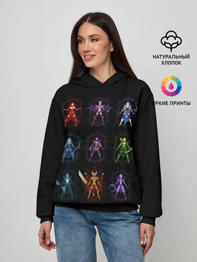 Женское худи с принтом «Girls power Dota 2 — Girls power»