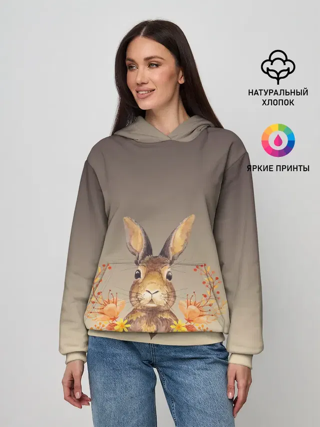 заяц в цветочках