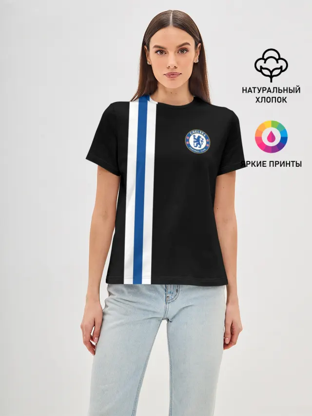 Женская базовая футболка с принтом «Chelsea — Line Сollection 2»