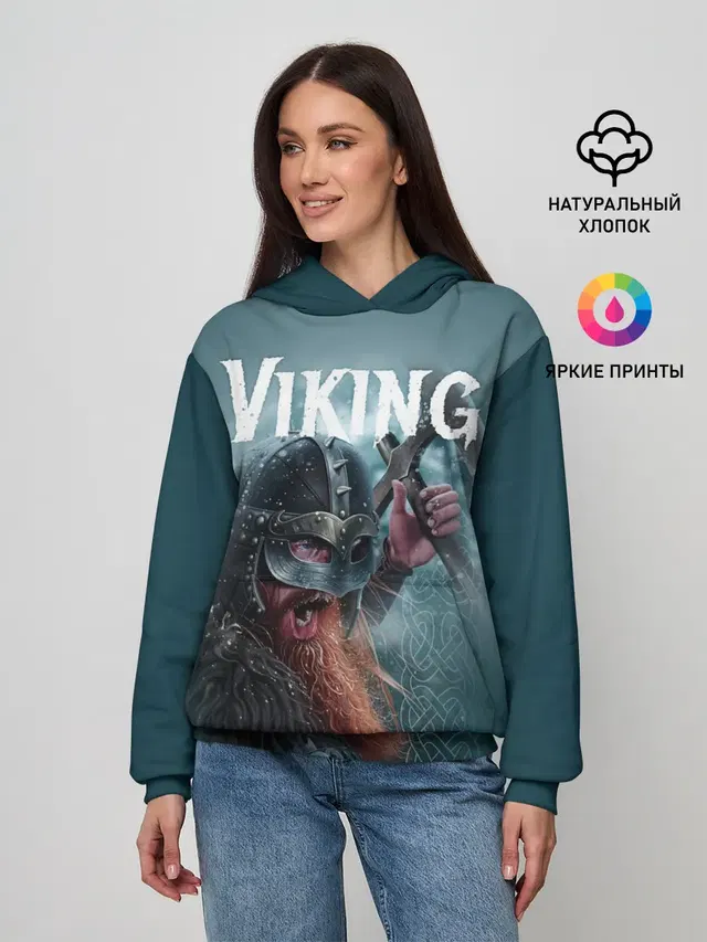 Женское худи с принтом «Valheim — Viking»