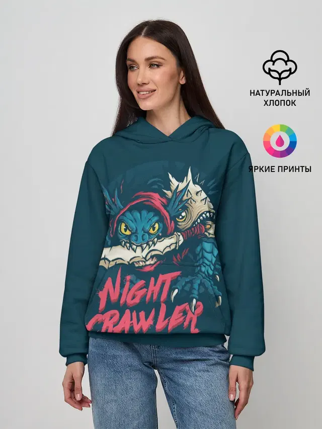 Женское худи с принтом «Night Crawler Dota 2 — Night Crawler»
